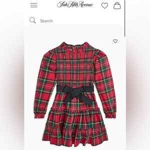 Ralph Lauren Baby Girl Smocked Tartan Plaid Dress MISSING BELT